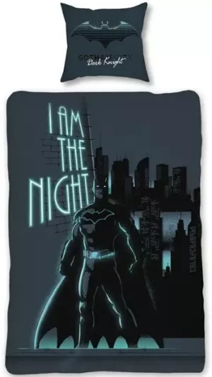 8: Batman sengetøj - 140x200 cm - Selvlysende sengetøj - 2 i 1 design - Dynebetræk i 100% bomuld